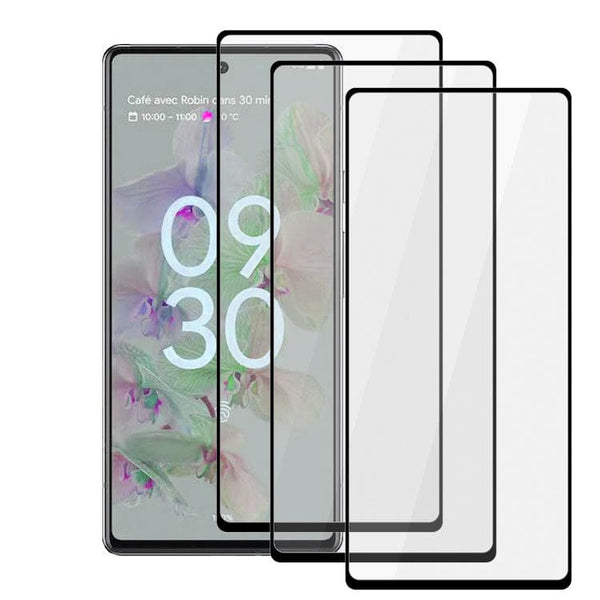 [3 PACK] Google Pixel 7 Tempered Glass Screen Protector Black Border - Glass Noco