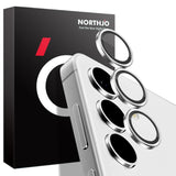 Samsung Galaxy S24 + Alloy and Glass Camera Lens Protector Caps - Silver - Northjo