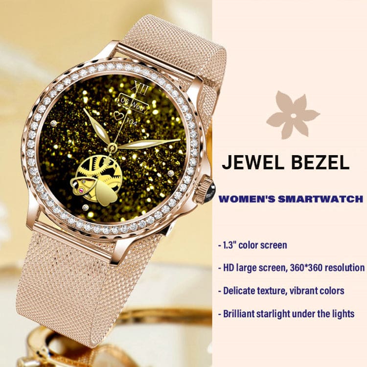 Hamtod NX19 Ladies Smart Watch Jewel Bezel BT Voice Calling 1.3inch IPS