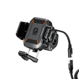 Kewig M33A Motorcycle Phone Mount with 15W Wireless Charging Anti-Theft & Shock Absorption - NOCO
