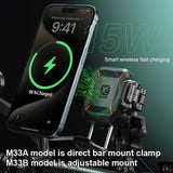 Kewig M33A Motorcycle Phone Mount with 15W Wireless Charging Anti-Theft & Shock Absorption - NOCO