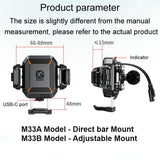Kewig M33A Motorcycle Phone Mount with 15W Wireless Charging Anti-Theft & Shock Absorption - NOCO