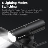 WEST BIKING 800 Lumen Rechargeable Bicycle Headlight with 6 Modes Rotatable Lens & Power Reminder - West Biking