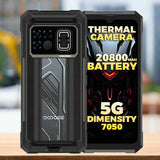 Doogee Fire 6 Max Thermal Camera 5G Rugged Phone 20800mAh Dimensity 7050 5G 6.72’’ Screen - Black / Silver - Doogee