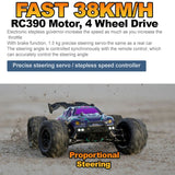 JJRC RC Q132 4WD Monster Buggy Up to 38km/h 390 Motor Metal parts LED Lights - JJRC