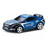 SQW Coke Can Mini-RC Car 80mm Long Rechargeable Battery Controller - Blue - 40Mhz - Noco