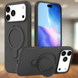 iPhone 17 Pro Silicone MagSafe Rear Cover With Ring Stand - Carbon Black - RedPepper