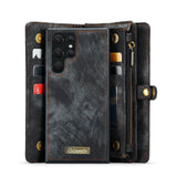 Samsung Galaxy S22 ULTRA CaseMe 008 2-In-1 Wallet with Detachable Cover 8 Card Slots + Zip Pocket - CaseMe