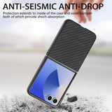 Samsung Galaxy Z Flip 7 PU Leather Rigid Cover Carbon Fiber Texture - Noco