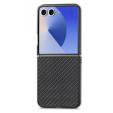 Samsung Galaxy Z Flip 7 PU Leather Rigid Cover Carbon Fiber Texture - Noco