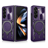 Samsung Galaxy Z FOLD 7 Sliding Camera Cover Protective Case with Ring/Stand - Purple - Noco