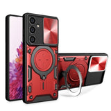 Samsung Galaxy S23 FE Camera Shield Cover with Metal Ring/Stand - Red - Cover Noco