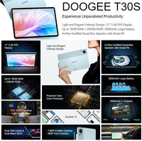 Doogee T30S 4G Rugged Tablet 6GB RAM + 256GB 8580mA Battery 11’ Display - Doogee