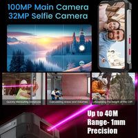 Unihertz 8849 Tank Mini Rugged 4.3’ Display 12GB + 256GB 5800mAh Battery 100MP Camera Camping Lights