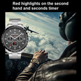NORTH EDGE LONGWINGS Solar Charging Sports Watch | 50M Water-Resistant | Men’s Stainless Steel - North Edge