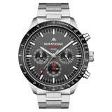 NORTH EDGE LONGWINGS Solar Charging Sports Watch | 50M Water-Resistant | Men’s Stainless Steel - North Edge