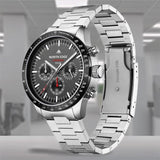 NORTH EDGE LONGWINGS Solar Charging Sports Watch | 50M Water-Resistant | Men’s Stainless Steel - North Edge
