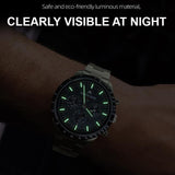 NORTH EDGE LONGWINGS Solar Charging Sports Watch | 50M Water-Resistant | Men’s Stainless Steel - North Edge