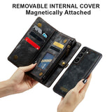 Samsung Galaxy S24 FE CaseMe 008 2-In-1 Wallet with Detachable Cover 8 Card Slots + Zip Pocket - CaseMe