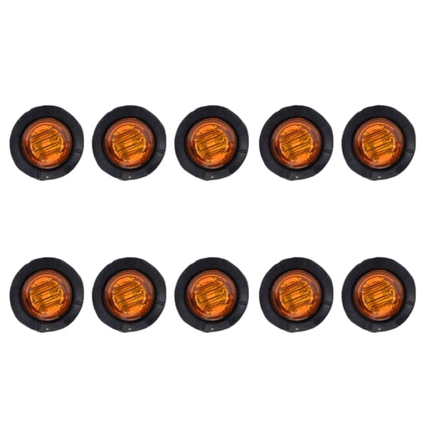 [10 Pack] 18mm Round Amber Marker Light 12Volt 10 Lights Per Pack Rubber Grommet - Automotive Noco