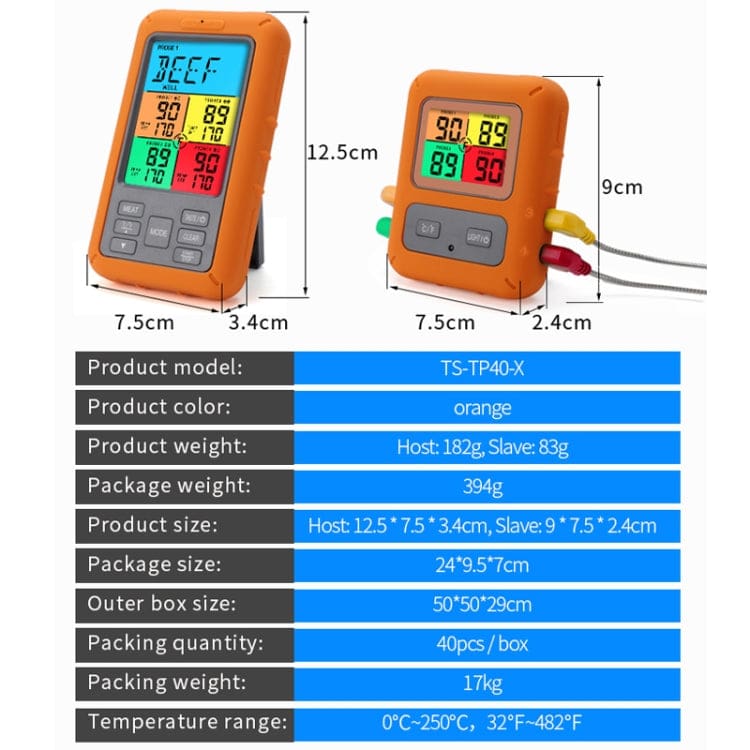 Wireless Digital Meat Thermometer TS-TP40 Grill Oven Kitchen