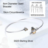 V Jewellery - Bee Life S925 Sterling Silver Open Bracelet - Jewelry Noco