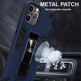 Shockproof Rugged Protective Cover with Metal Patch / Fold Out Stand for Apple iPhone 12 Mini - acc Noco