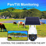 ESCAM QF724 4G NETWORK 3MP 24/7 SOLAR POWERED Pan/Tilt Outdoor Security Camera App Control, - ESCam