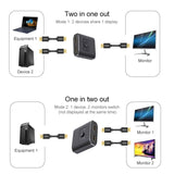 HDMI 8K Dual Bi-Directional Switch 2 into 1 switch or 1 into 2 splitter - acc Noco