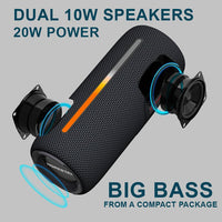 Hopestar P37 20W Bluetooth Speaker 3000mAh Battery TWS LED Light Big Bass Water Resistant - bluetooth speaker Hopestar