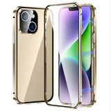 Apple iPhone 14 Plus 2 Piece Magnetic Rigid Cover with Transparent Glass Back and Glass Screen Protector - Gold - Cover Noco