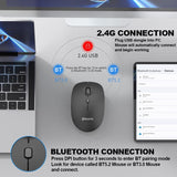MKESPN Tri-Mode Bluetooth/RF Wireless Optical Mouse USB 2.4G RF Dongle or Bluetooth 3/5.2 Connection - Gaming iMice