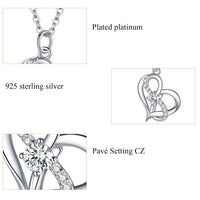 V Jewellery - S925 Sterling Infinite Love Heart Necklace Silver Colour - Jewelry Noco