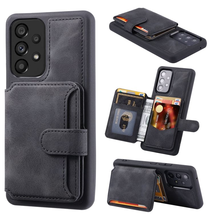 For Samsung Galaxy A34 5G CaseMe C20 Multifunctional RFID Leather Phone  Case(Black)