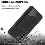Samsung Galaxy S22 5G - Rhombus Shockproof Protective Case with Rear Wallet Card Holder - Cover Noco