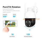 SriHome SH041 5MP 20X Optical Zoom 2.4G/5G Wi-Fi PTZ Security Camera with Spotlights IR Nightvision LED 2-Way Audio - security SriHome