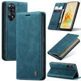 Oppo A78 4G CaseMe 013 Wallet Flip Cover Magnetic Closing Cover Card Slots - Blue - Cover CaseMe