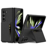 Samsung Galaxy Z Fold 5 5G GKK Slim Cover with Card Pocket Stand - Carbon - Cover GKK