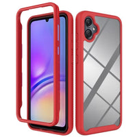 Samsung Galaxy A05 2PC Surround Protective Cover Transparent Back Panel - Red Noco