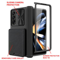 Samsung Galaxy Z Fold 5 5G Removable Card Wallet Cover Camera Shield - Cover GKK