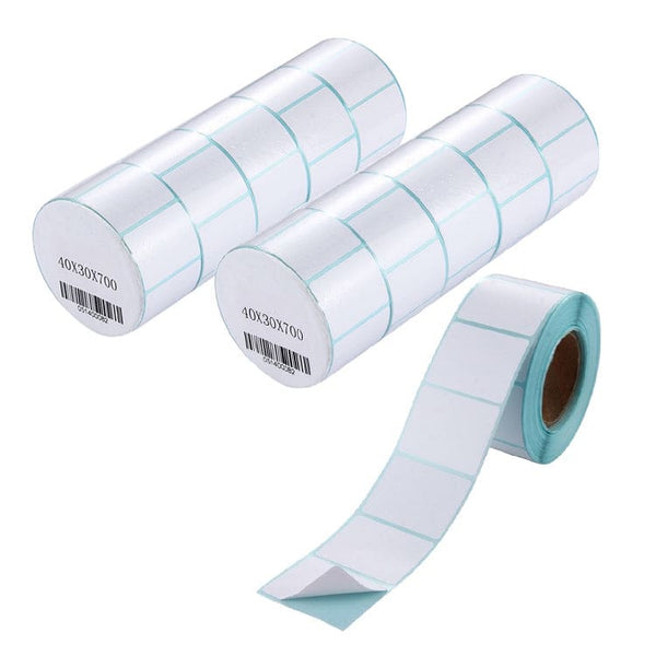 [10 PACK] 40x30mm Pre-Cut direct Thermal Label Roll White 700 Labels per Roll - Gaming Noco