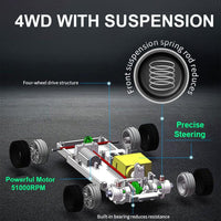 4301G 1:43 Scale RC 4WD Gyro Assist Drift Car LED Lights Drift and Race Tyres - Noco