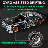 4301G 1:43 Scale RC 4WD Gyro Assist Drift Car LED Lights Drift and Race Tyres - Noco