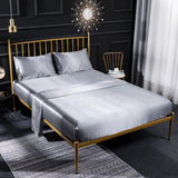 Super King Luxury Satin 4Pc Sheet Set 2x Pillow Cases Fitted Sheet Flat sheet - Grey - Bedding Noco