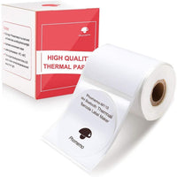 50x50mm Pre-Cut Round Thermal Label Roll White 140 Labels per Roll - Gaming Noco