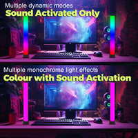 LUZ 60 LED Dual Sound Activated Ambient Light Bars , Multiple Modes and Colours, USB Powered