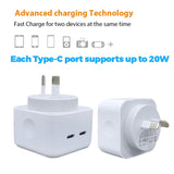 40W Dual 20W Type-C PD Fast Charger NZ Approved 5V/9V/12V Fast Charging - NOCO