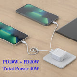 40W Dual 20W Type-C PD Fast Charger NZ Approved 5V/9V/12V Fast Charging - NOCO