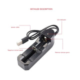 BMAX 18650 Lithium Battery Single Slot USB Charger - HTRC