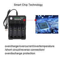 BMAX 18650 4.2V USB Lithium Battery Charger – 4 Independent Slots - HTRC